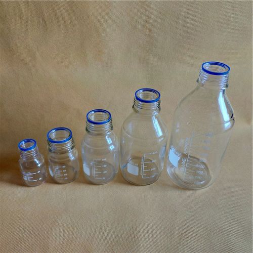 现货gl45蓝盖250ml透明玻璃丝口样品瓶存样瓶250ml玻璃螺口试剂瓶