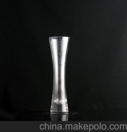 批发玻璃花瓶 一枝花 玻璃工艺品 底气泡花瓶 玻璃瓶 工艺摆件